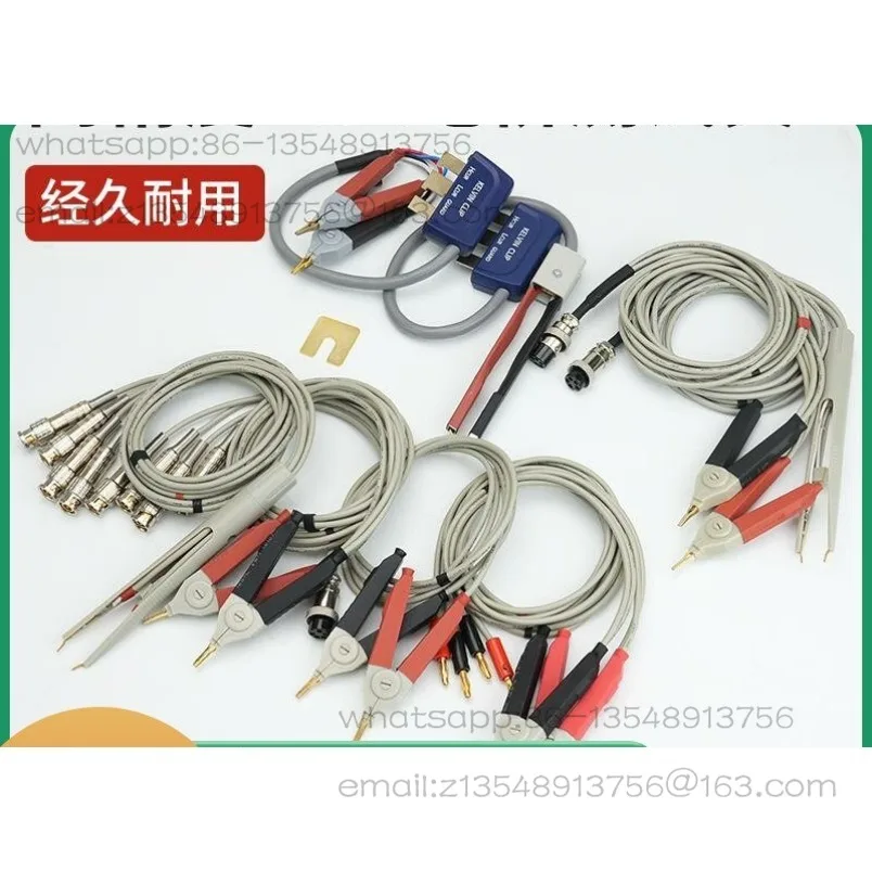LCR Digital Bridge Kelvin Test Clip SMD Clip Universal Gold Plated Test Line BNC DC Low Resistance Watch Pen