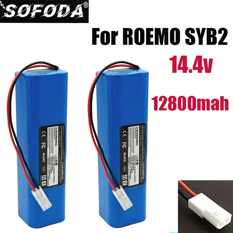 

14.4V 12800mAh 100%New Battery INR18650 M26-4S2P For ROEMO SYB2 Robot Vacuum Cleaner