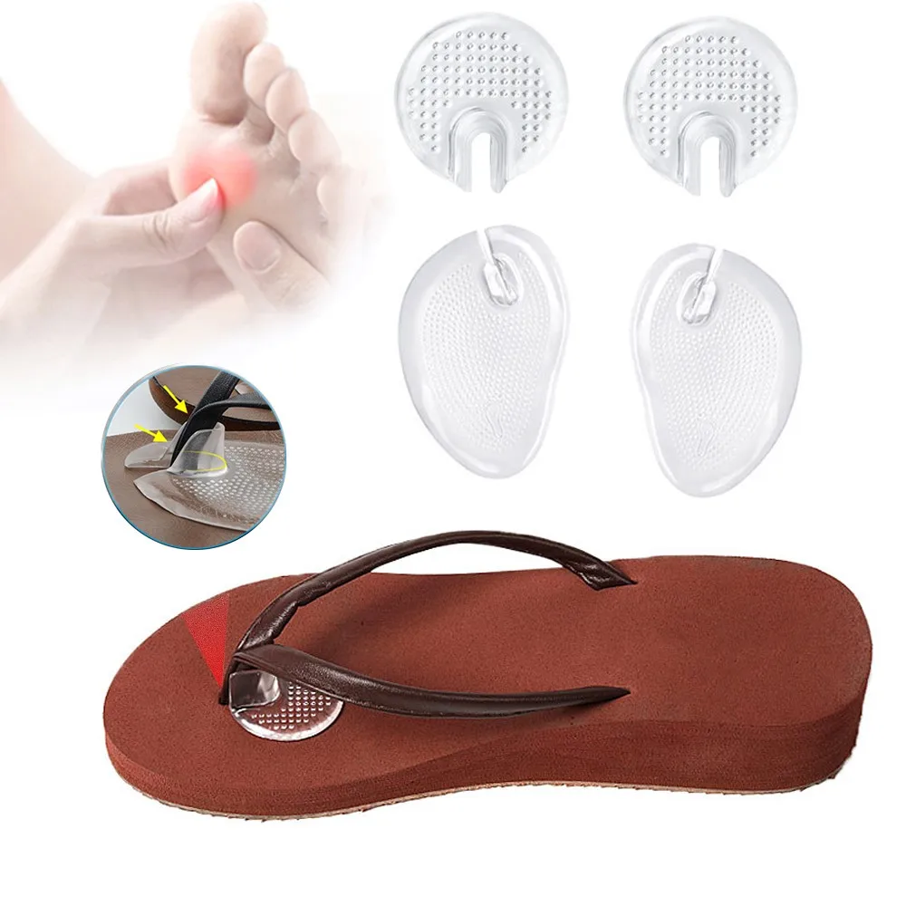 2Pcs Silicone Shoe Pads for Toe Protectors Anti-slip Flip Flop Sandals Forefoot Pad Gel Massage Slip Resistant Half Yard Insoles