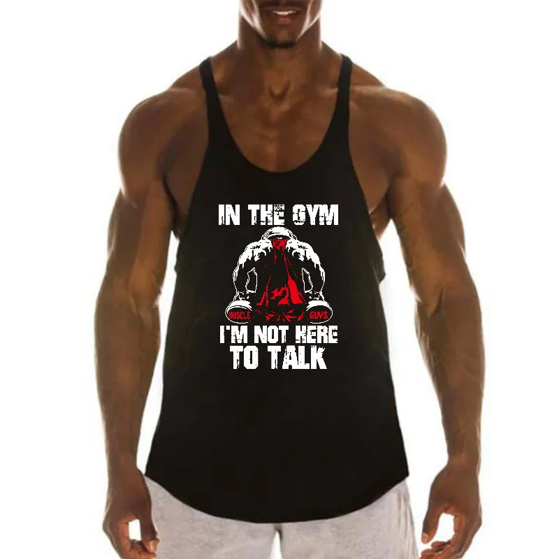 Summer Mens Running Vests Cotton Y-Back Gym Stringer Tank Tops Bodybuilding Sleeveless Shirt Muscle Workout Fitness Singlets