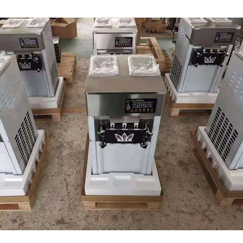 

1200W 18-22L/H Table Top Soft Serve Ice Cream Machine 3 Flavors Commercial Ice Cream Maker Vending Machine