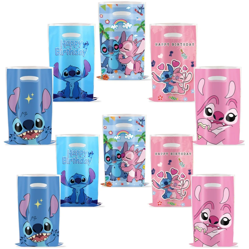 Disney Lilo & Stitch Party Gift Bags Candy Cookie Packing Bags Cartoon Treat Favor Snack Bag Kids Baby Shower Birthday Supplies