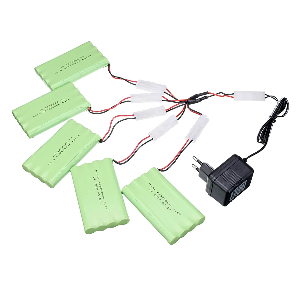 Bateria Recarregável Ni-MH, 9.6V, 3000mAh, Carro do brinquedo do RC, Caminhão do RC, Tanques, trens, robô, barco, arma, Ni-MH, AA