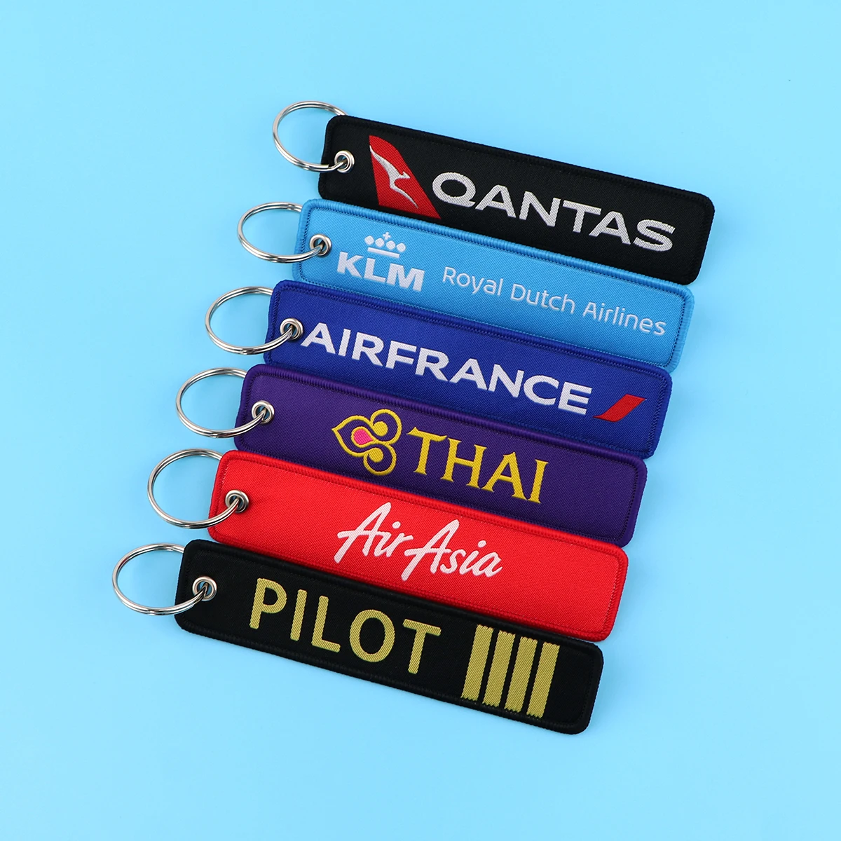 Pilot Keychain Embroidered Key Fobs Flight Key Tags Car Motorcycles Keyring Holder Chaveiro Fashion Jewelry Aviation Gifts