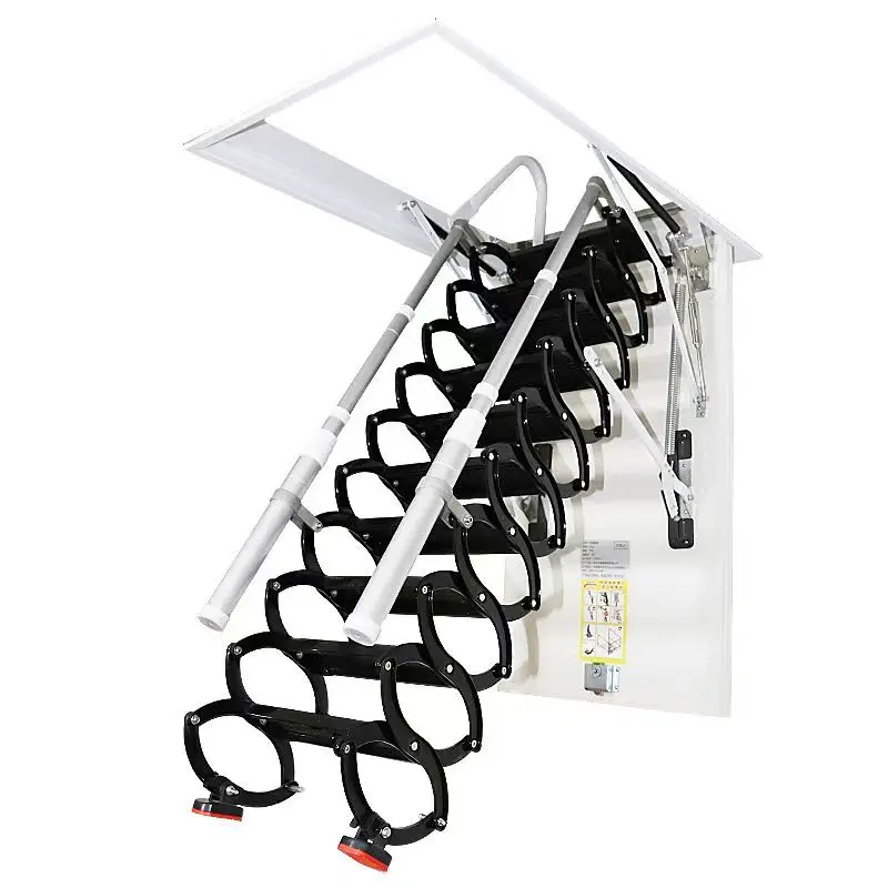 

Attic Folding Loft Ceiling Ladder Stairs Ladders Titanium-magnesium Alloy Modern Electric Ceiling Folding Telescopic