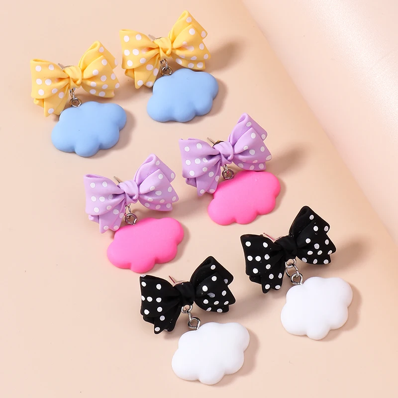Aihua Cartoon Wolke Ente Ohrringe Set 3D Tier Niedlichen Schmetterling Bär Baumeln Ohrringe für Frauen Mädchen Kinder Trendy Schmuck Geschenke – Detail 10