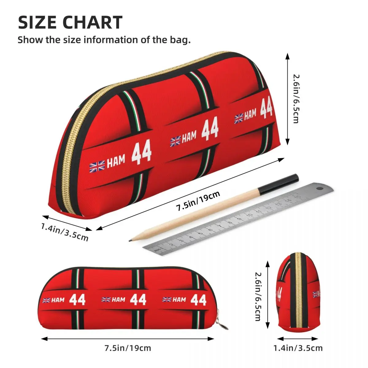 F1 2025 - # 44 Hamilton Astuccio portapenne per riporre articoli di cancelleria Astuccio per penne di grande capacità Astuccio per matite per regali per studenti