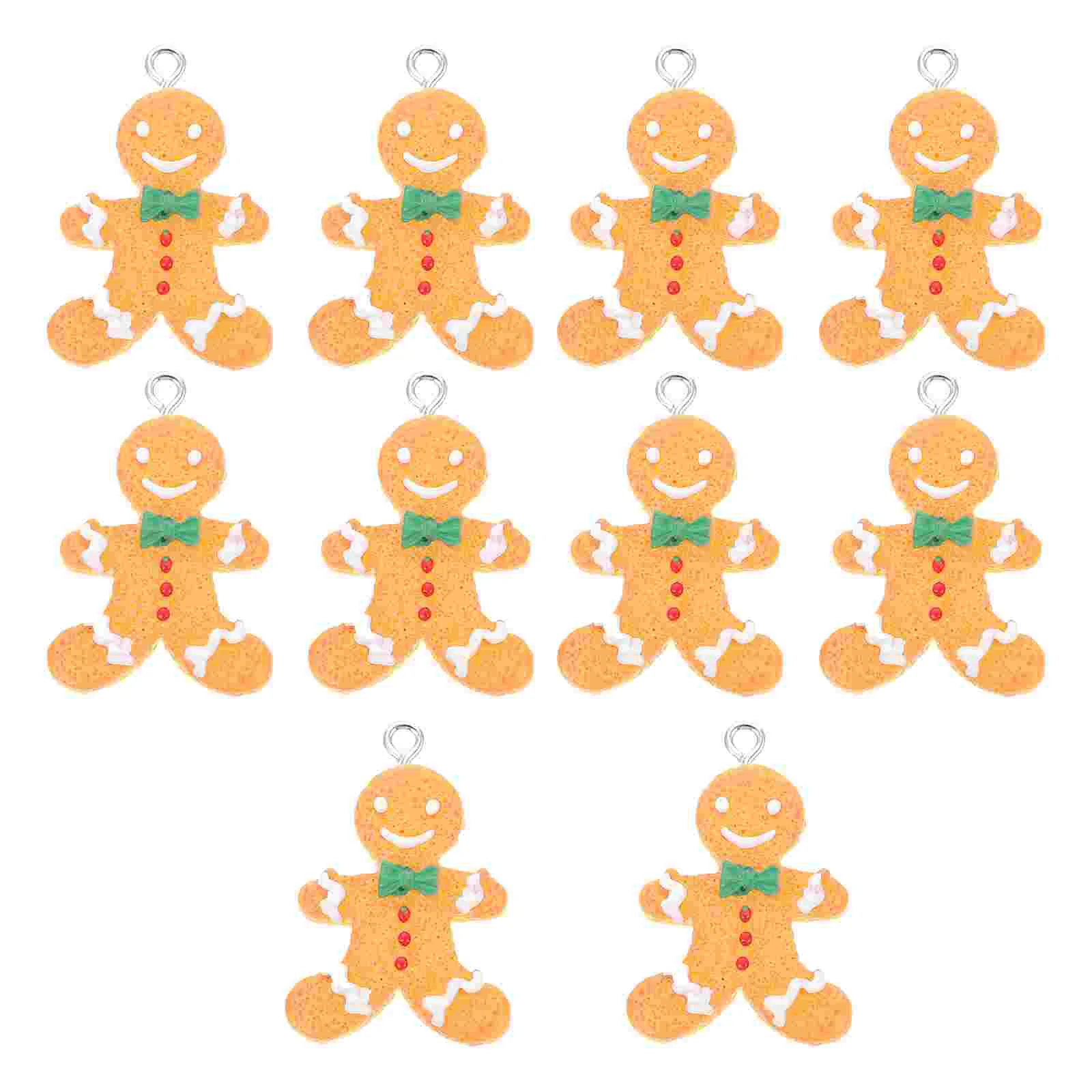 

10 Pcs Gingerbread Man Decor DIY Biscuit Jewelry Making Findings Pendant Accessories Earrings Hanging Yellow Charms
