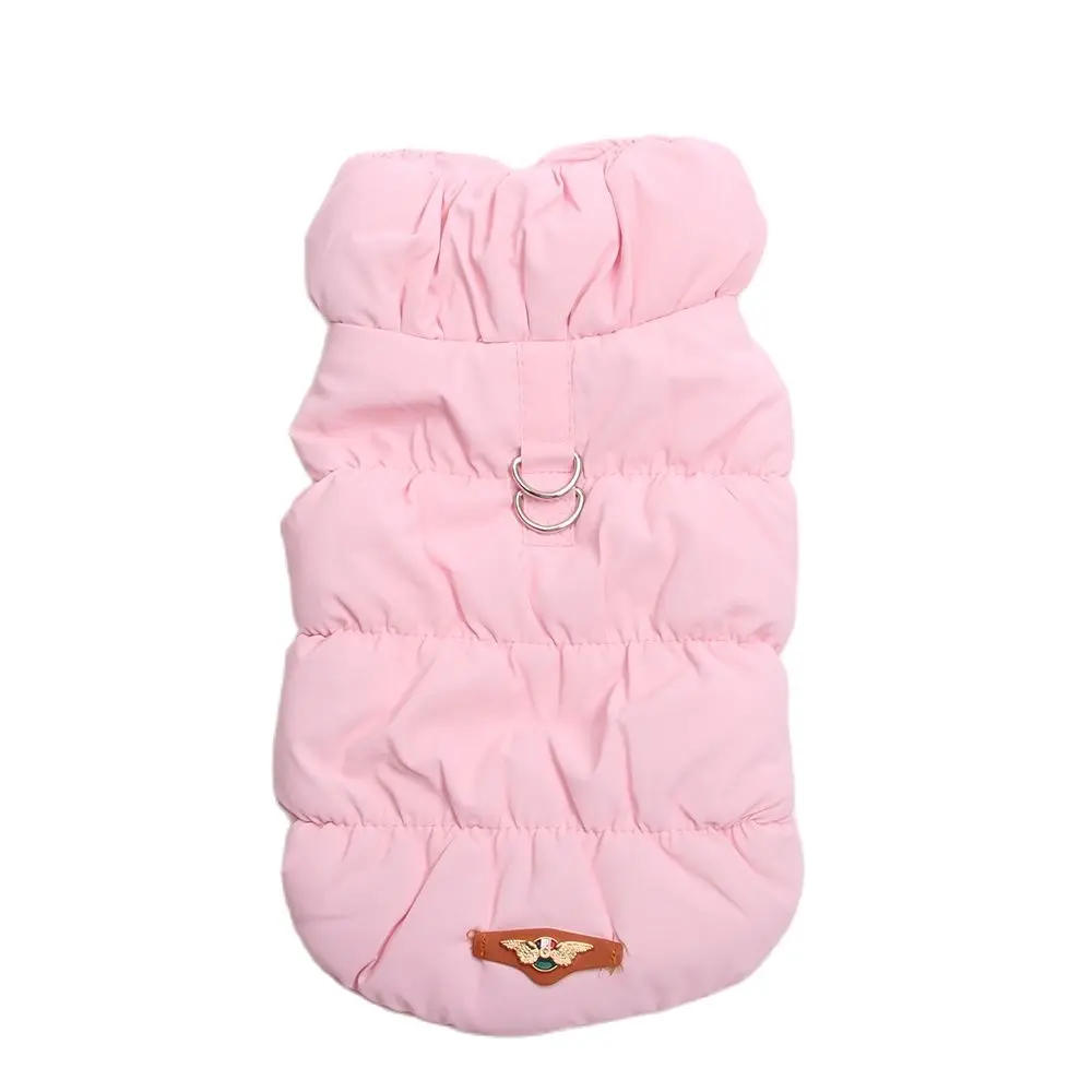 Giacca calda per cani e gatti con Design a doppia fibbia gilet per animali domestici vestito con cappuccio abbigliamento invernale vestito 8 colori