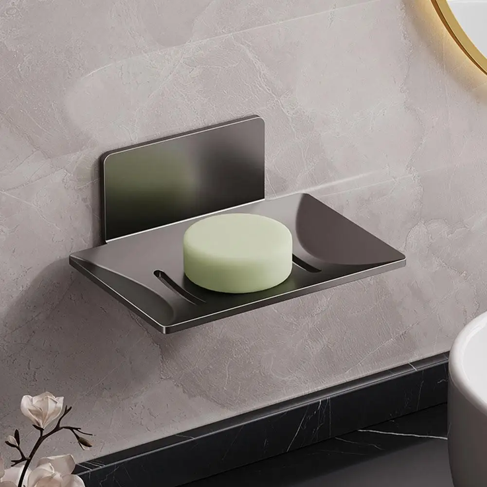 Aluminum Alloy Soap Holder Bathroom Soap Dish With Drain Water Wall Mounted Soap Box Bathroom Accessories ﻿