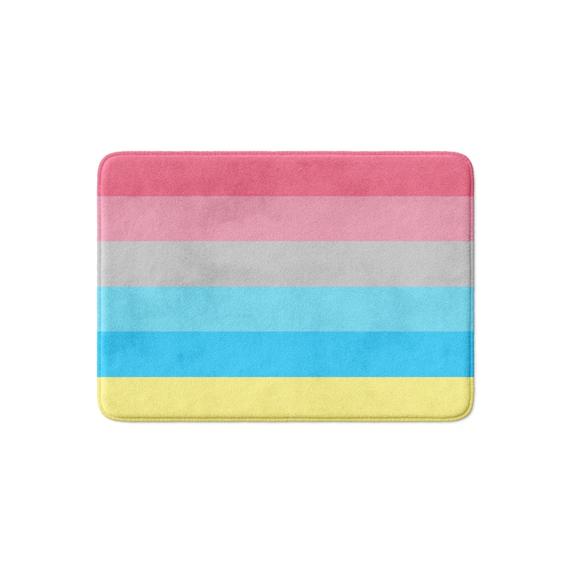 

Aertemisi Genderflux Pride Flag Rainbow LGBT Bath Mat with Non Slip Base Absorbent Super Cozy Flannel Floor Rug Carpet