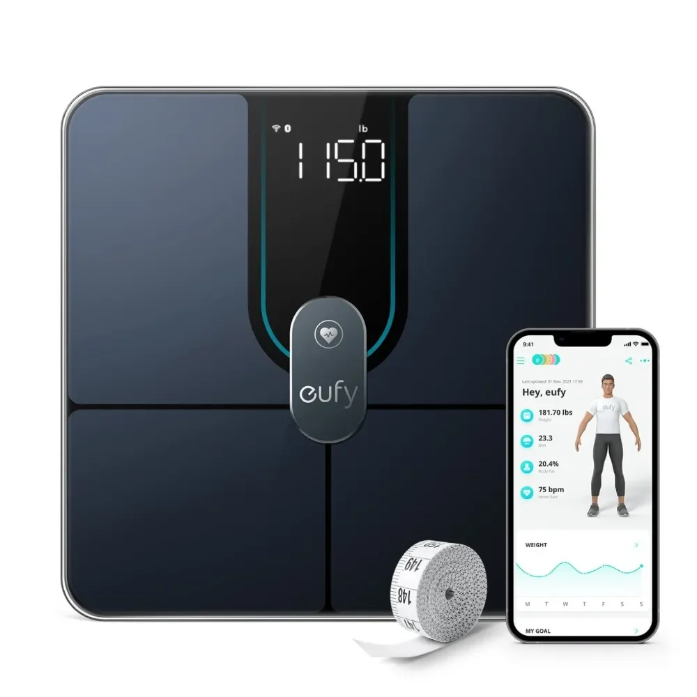 Intelligent digital bathroom scale P2 Pro with Wi Fi Bluetooth, 16 measurement values including weight, heart rate, body fat,BMI