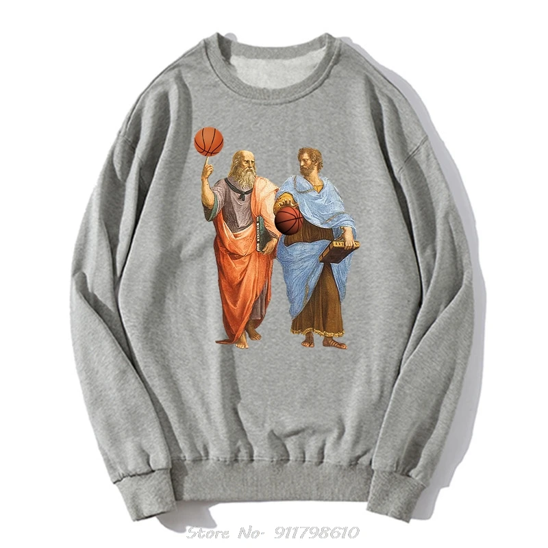 Oversized Funny Creative Philosopher Plato O-Neck Clothing Aristotle Basketballer Match Hoodie Sweatshirt Pullover Streetwear