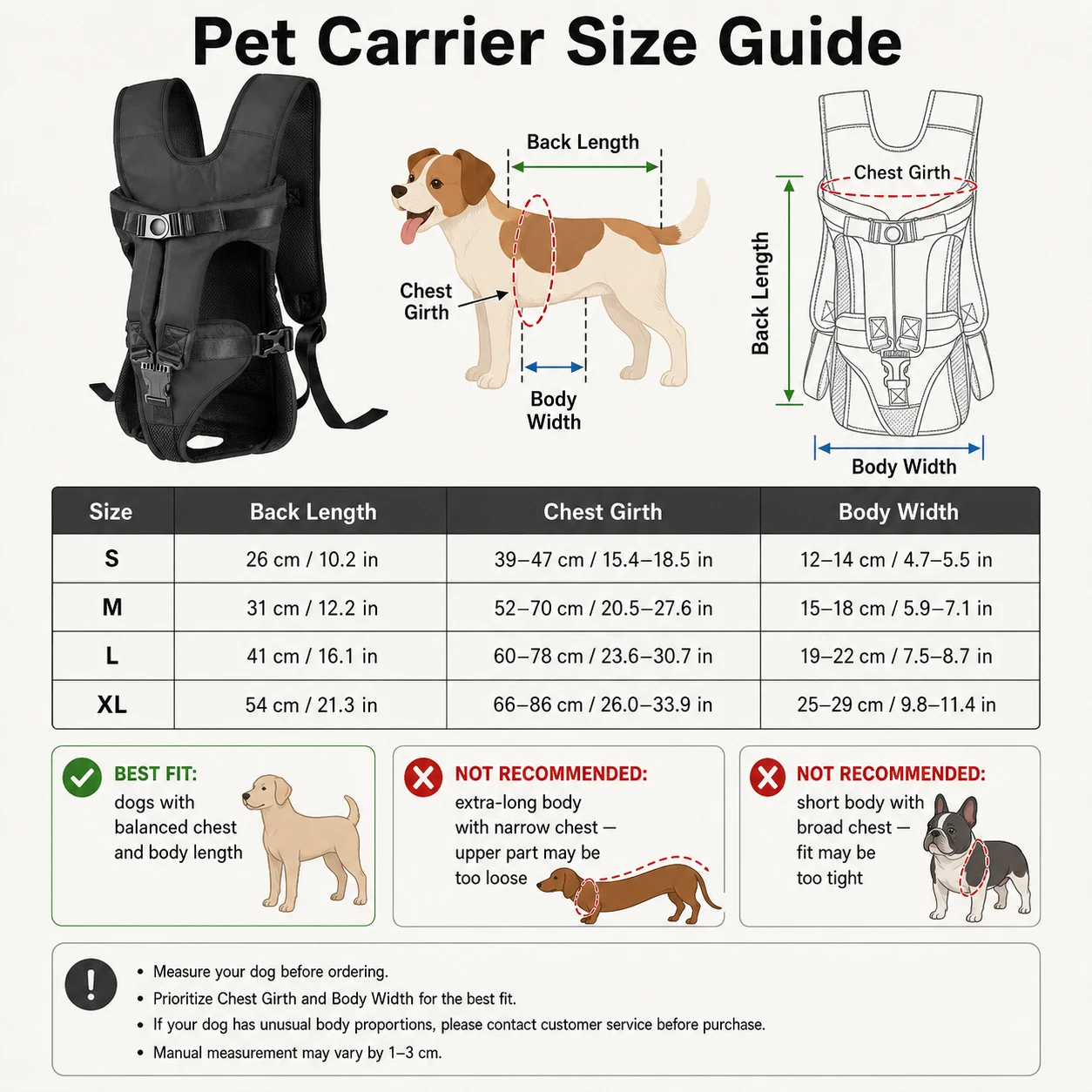 Atmungsaktiver Haustier-Frontrucksack, verstellbare, freihändige Tragetasche für kleine und mittelgroße Hunde und Katzen, für Reisen im Freien, zum Gehen, bequem, Pe – Detail 2