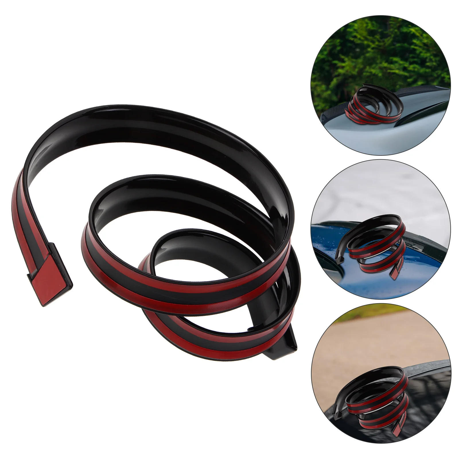 

Car Rear Tail Spoiler 3.5Cm Width Glossy Finish Rubber Universal Roof Spoiler Wing For Vehicle Exterior Modification