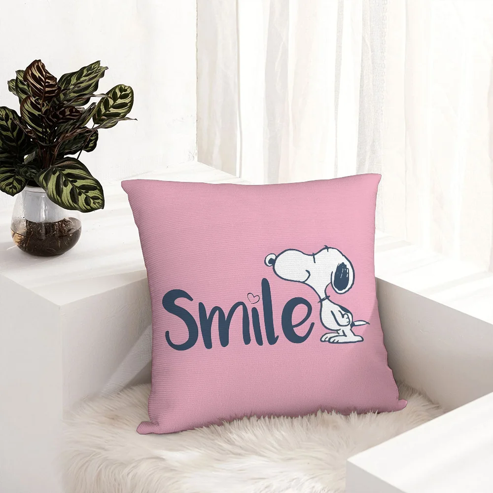 Cute S-SNOOPYs Cartoon Pillow Case Plush Fabric Soft  Pillowcase Double Sided Print Cushion Cover Household Gifts