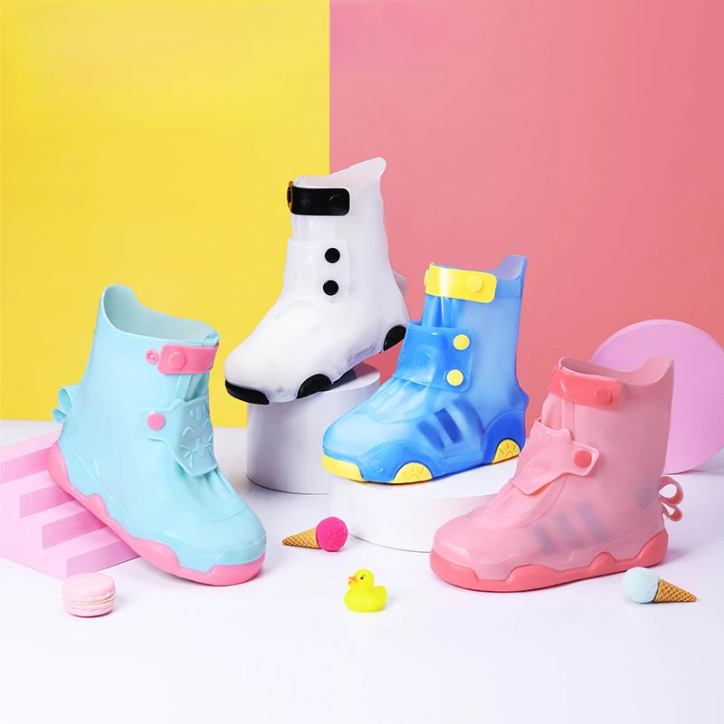 Copriscarpe per bambini in Silicone per bambina copriscarpe antipioggia per bambini impermeabili copriscarpe antiscivolo antiscivolo antipioggia per