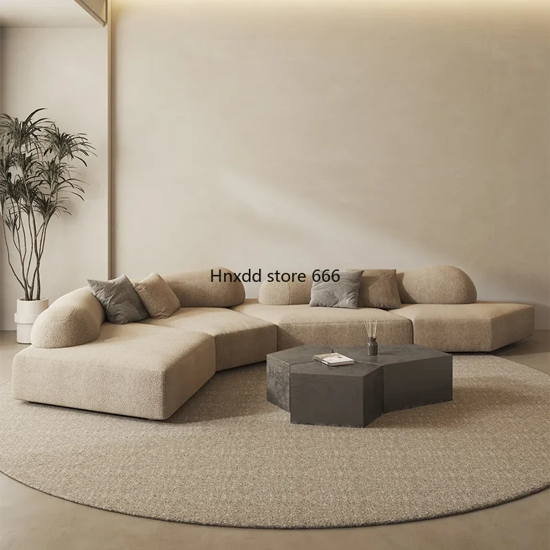 Italian rock sofa fabric removable and washable special-shaped module