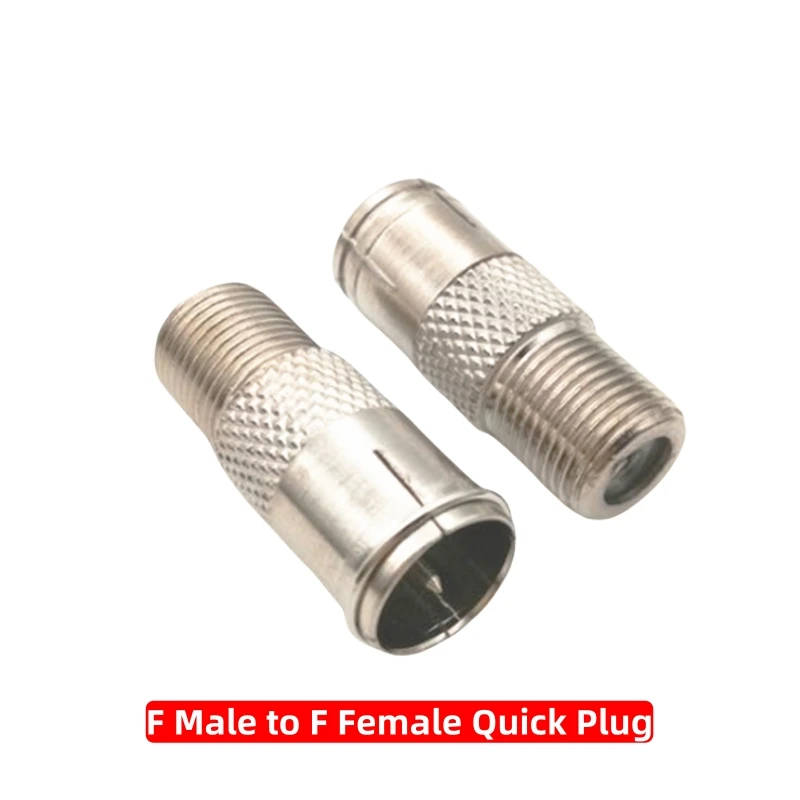F Type Male to Female Push on Connector F Male Female Coaxial Adapter Quick Plug for TV Tuner Satellite Cable Antenna