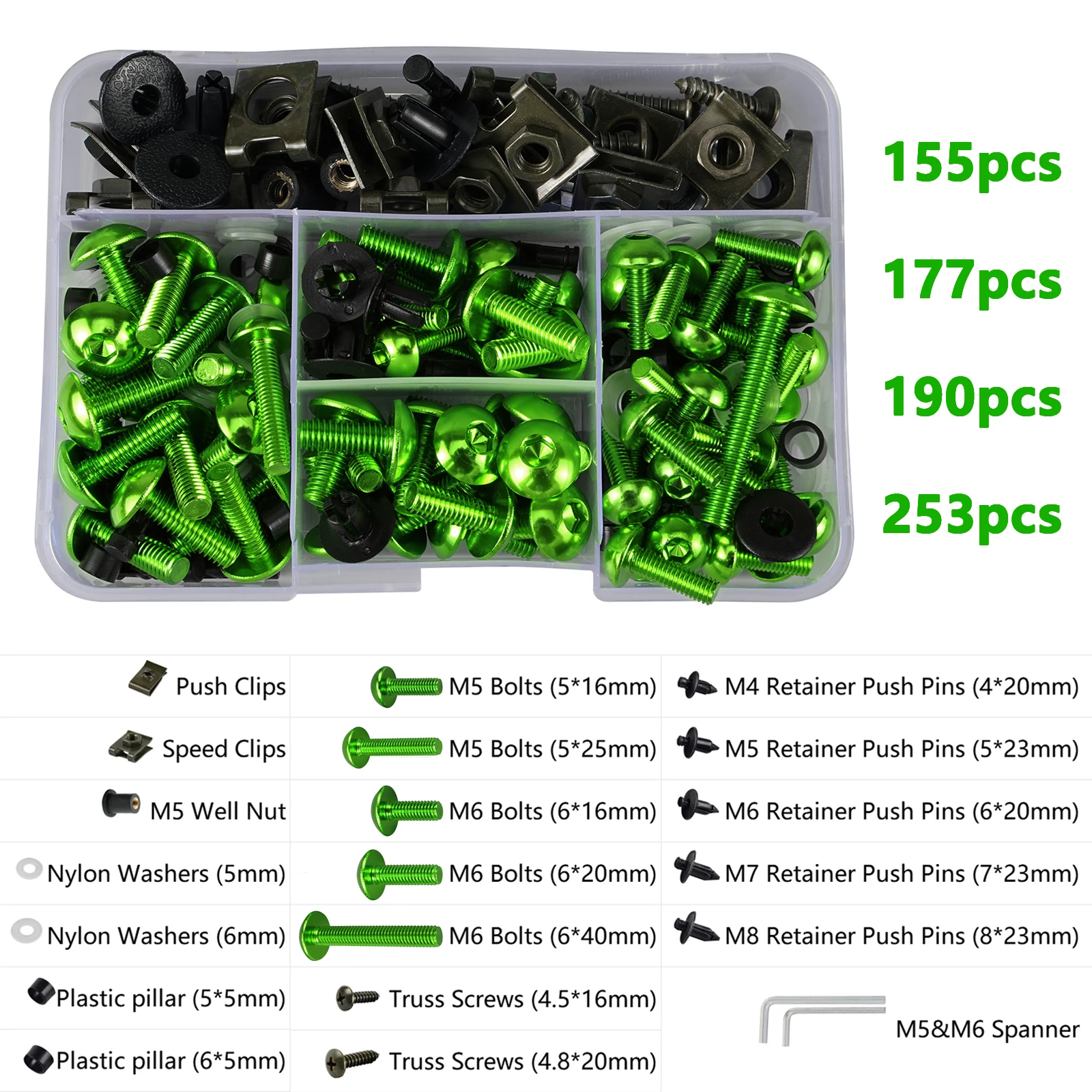 

Universal Motorcycle Windscreen Fairing Bolts Kit for Kawasaki Ninja ZX-4R ZX-6R ZX-10R ZX-25R Ninja 250 300 400 500 650 1000