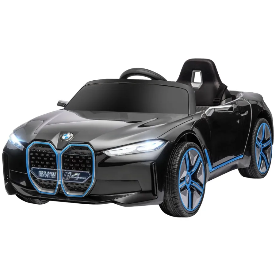 Aosom Electric Car for 12V Licensed BMW Ride on Car with 2.4G Remote Control Suspension System Horn Honking Music Lights for Bo