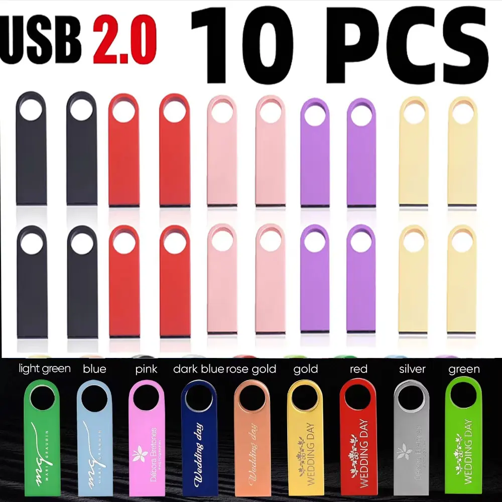 JASTER 10PCS LOT USB Flash Drive 128GB Free Custom Logo Memory Stick 64GB Free Key Chain Pen Drive 32GB Business Gift Pendrive
