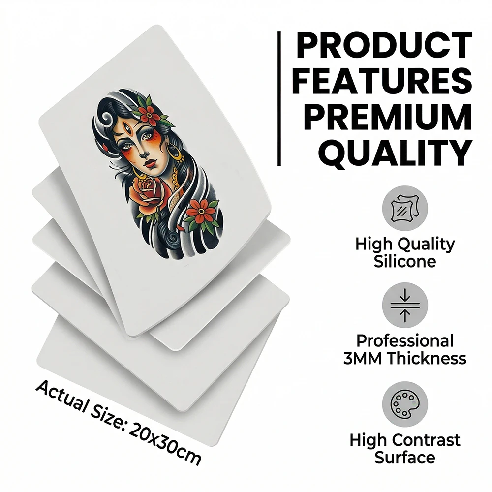 

1/3/6/9PCS Tattoo Practice Skin White 3MM A4 Size Double Sides Silicone Microblading Eyebrow Permanent Makeup Practice Skin