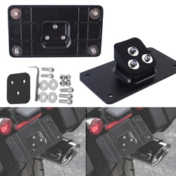 Motorcycle Black 3 Holes Laydown License Plate Mount Bracket For Harley Sportster Dyna Softail Big Twins 1973-UP