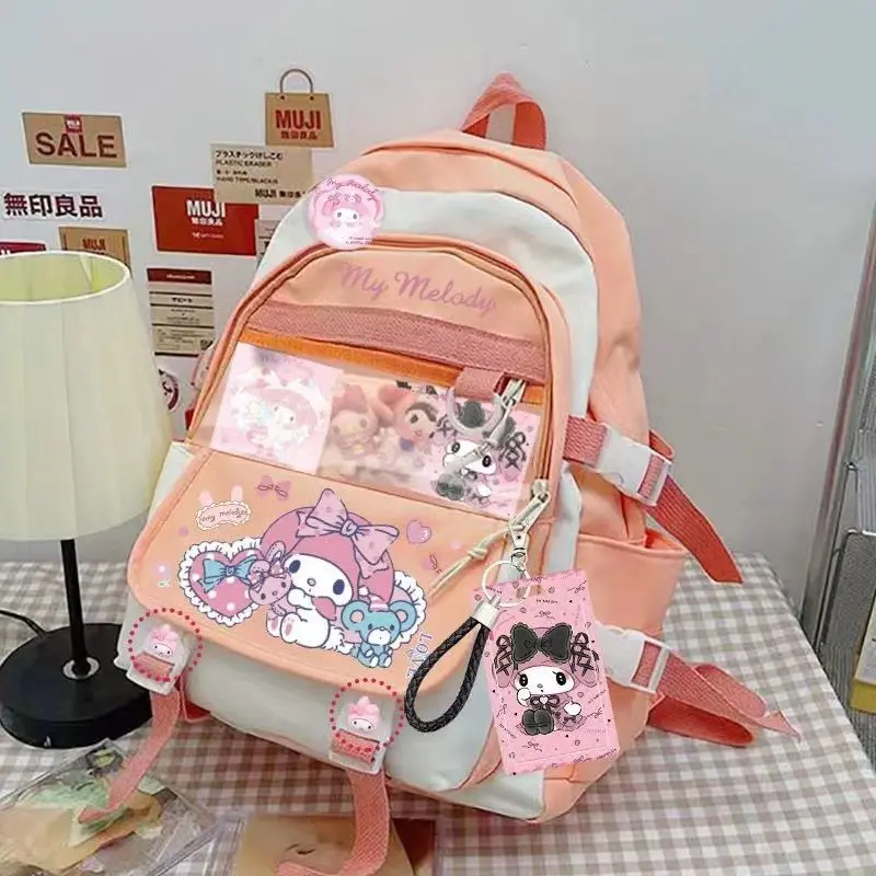 

Sanrio Hello Kitty Backpack Cute Cartoon Sweet Style Girl Backpack Backpack Student Schoolbag Female Casual cut bag kawaii bag