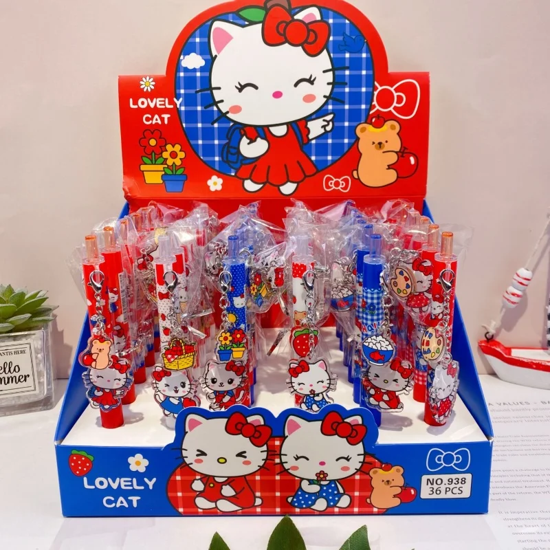 

36 шт./лот Kawaii Sanrio Kitty кулон гелевая ручка милые 0,5 мм черные чернила нейтральные ручки рекламный подарок офисные школьные письменные принадлежности