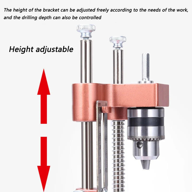 Imagem -03 - Alumínio Alloy Woodworking Drill Locator com Escala Preciso Posicionador Guia de Broca Passador Jig Perfurador Faça Você Mesmo Home Tool