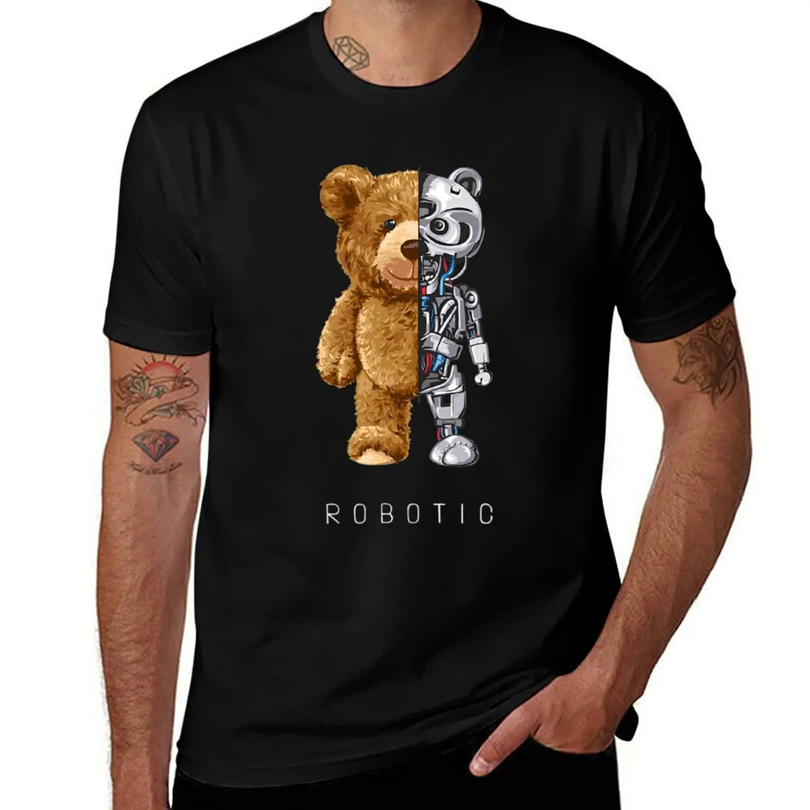 Robotic T-ShirtBear toy Robotic T-Shirt custom shirt animal prinfor boys Luxury man Funny t-shirts mens graphic t-shirts