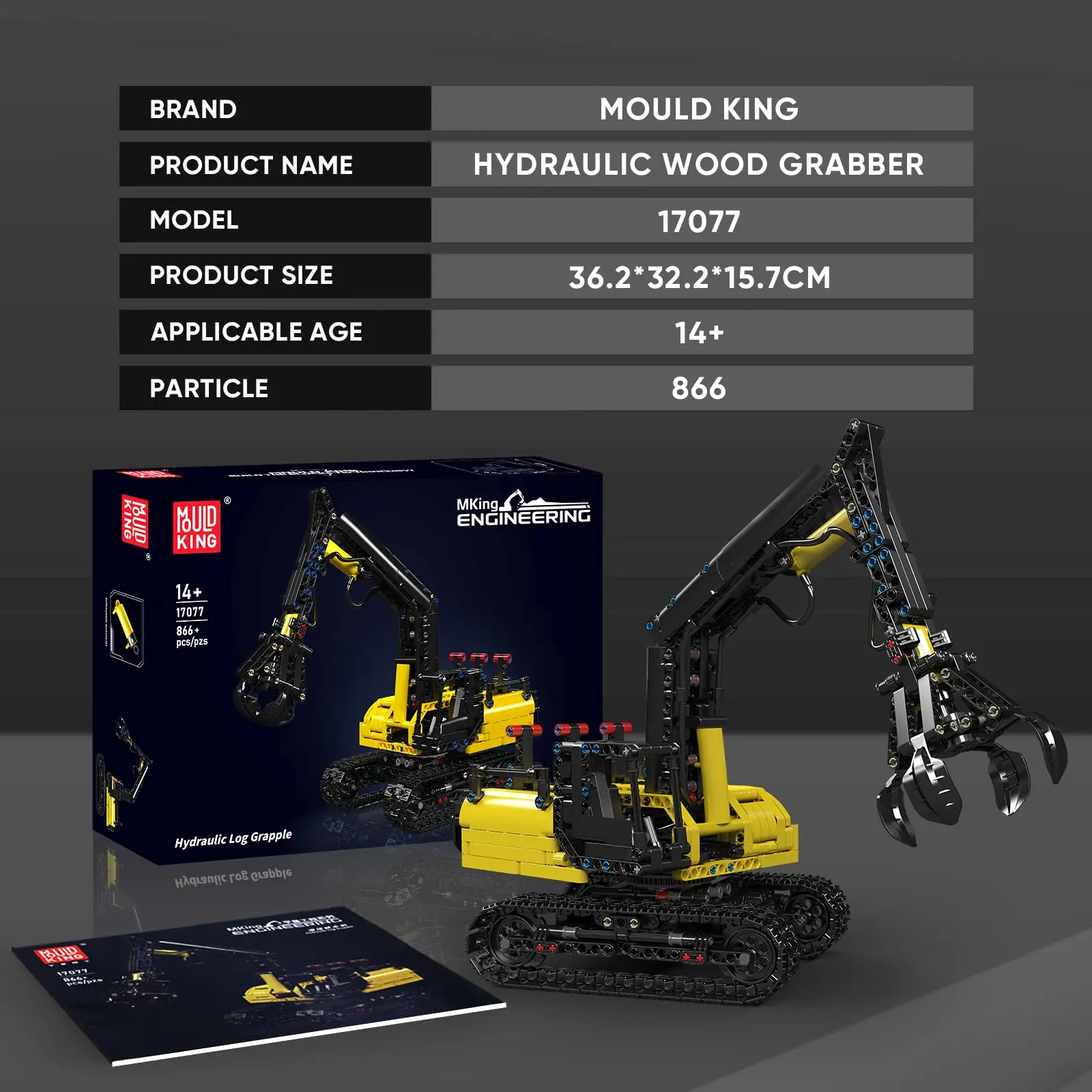 مجموعة نماذج شاحنة محمل الخشب الهيدروليكي MK 17077، مجموعة بناء سجلات تعمل بالهواء مع رافعة، مشروع STEM للمراهقين والبالغين #5