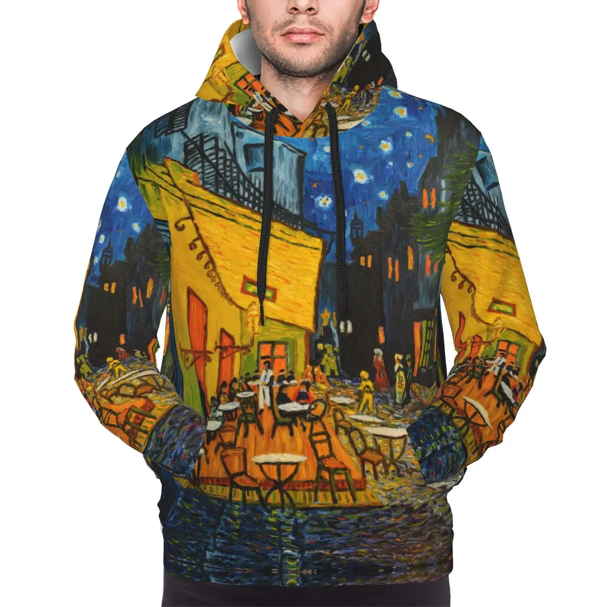 Van Gogh Cafe Terrace At Night Pocket Hoodie Unisex Sweatshirt Graphic Hoodies Stylish Hoodie Pullover Long Sleeve Shirts