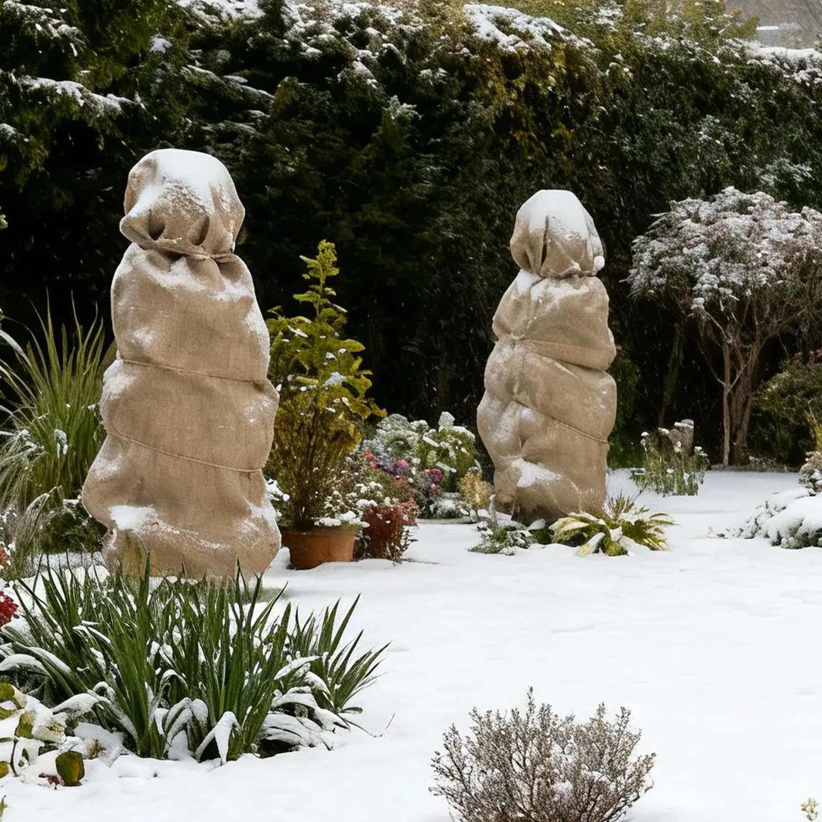 

Чехлы для растений, защита от замерзания, дышащее одеяло, натуральная мешковина, зимние чехлы для растений, сумки для фруктовых деревьев, овощей, ягоды, куста