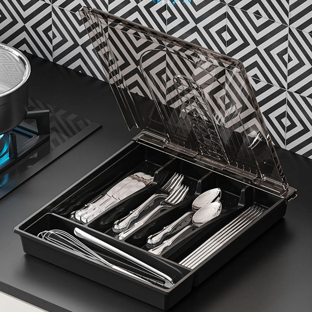

Proper Size Light Weight Kitchen Organizer Divided Compartments Utensil Holder Cutlery Container Flatware Case Drawer Organizer