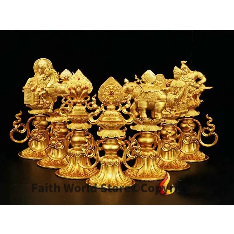 Wholesale Buddhist articles HOME Temple Buddhist rituals practices efficacious Mascot Buddhism gild 7 Magic weapon Buddha statue