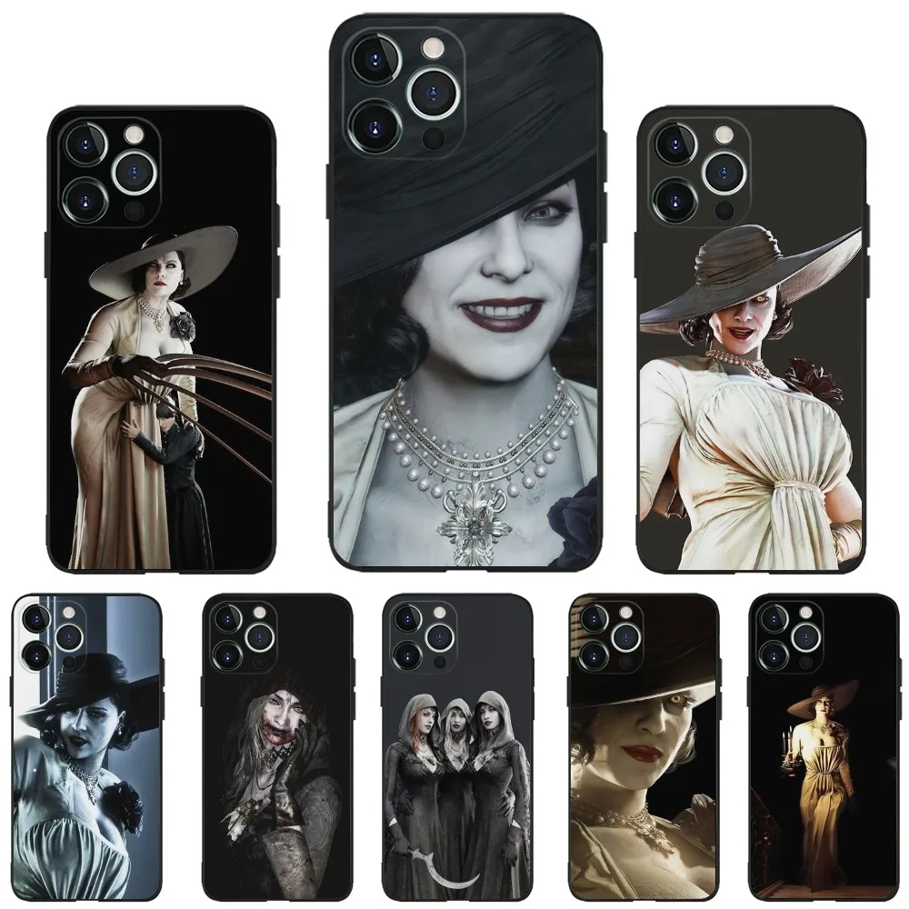 Game R-Resident E-Evil Village Phone Case For iPhone 16,15,14,13,12,11,Plus,Pro Max,XS,X,XR,SE,Mini,8,7 Soft Silicone Black Cove