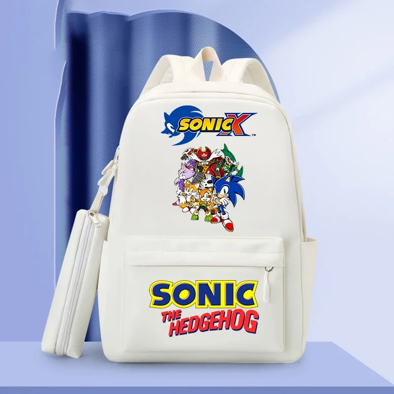 

Soniced Backpack 2-piece Set Large Capacity Portable Backpack Student Cartoon Anime Pattern Backpack Pencil Case Birthday Gift