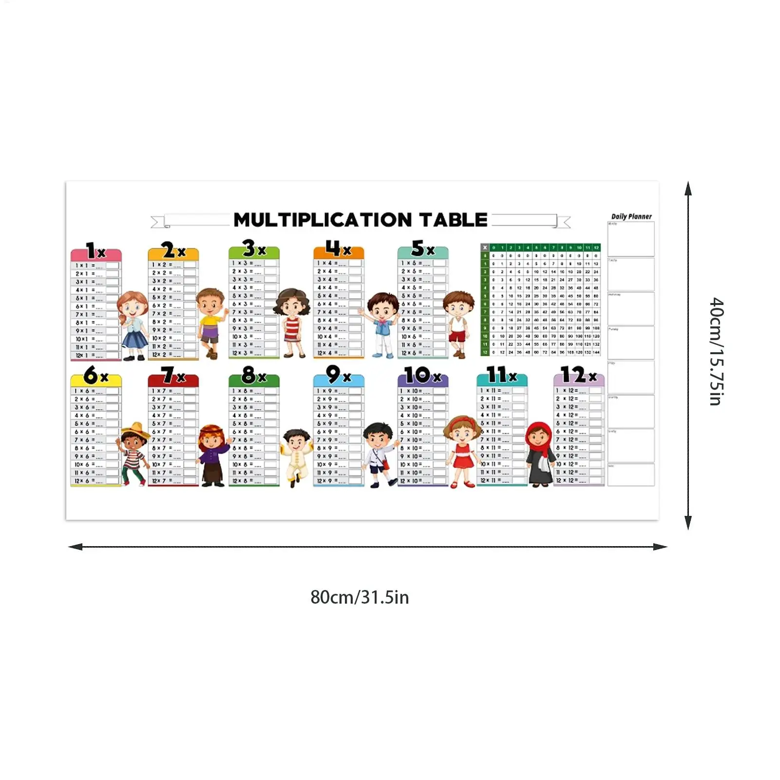 Tabella di moltiplicazione cancellabile a secco Tabella matematica statica riutilizzabile per bambini che imparano decorazioni murali educative Strumenti didattici scolastici