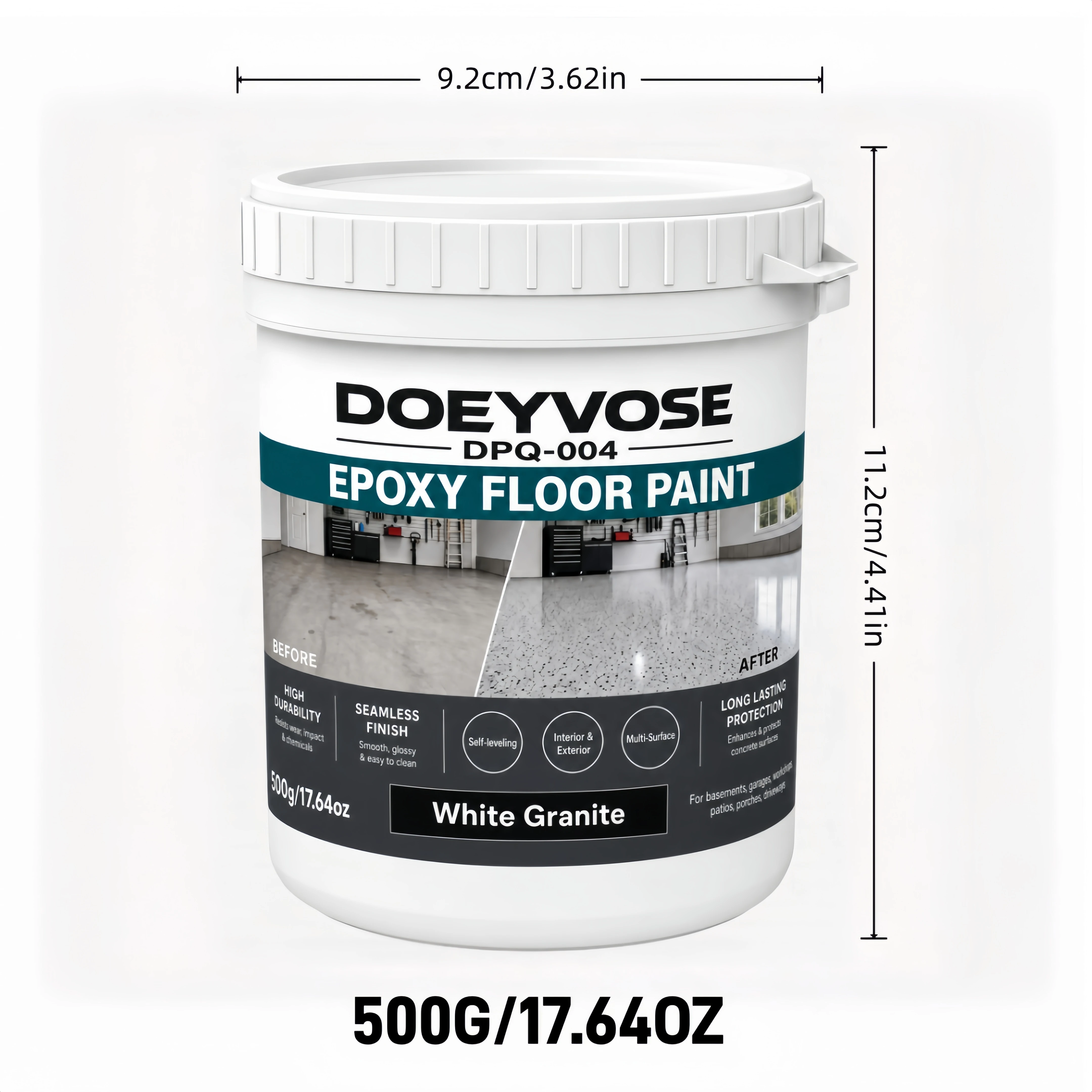 500g White Granite Epoxy Coating Multi‑Purpose Floor Paint for Concrete Surface
