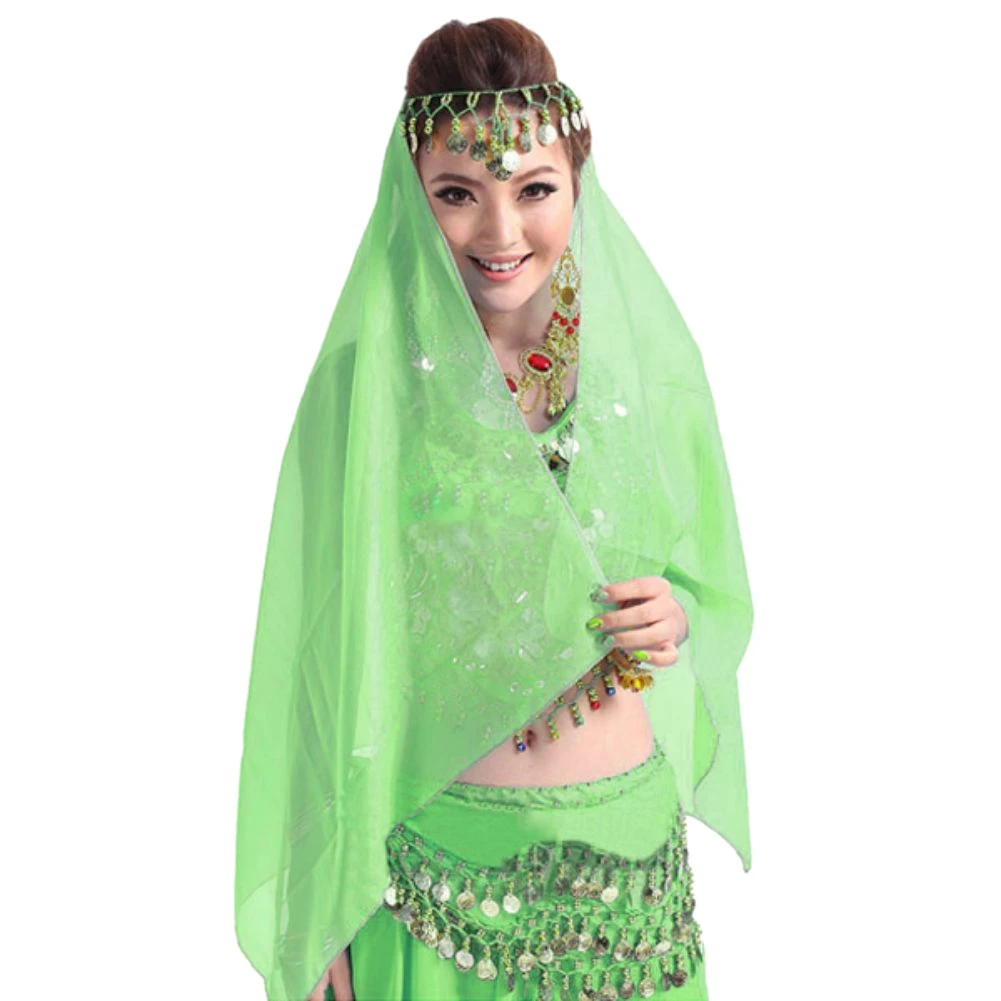 Belly Dancing Chiffon Scarf Dance Headband Solid Color Props Female Show Costumes  Stage Performance