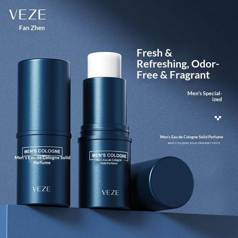

VEZE Men Cologne Solid Fragrance Balm Long Lasting Light Scent Portable Body Perfume For Men Daily Travel Authentic Blue Scent