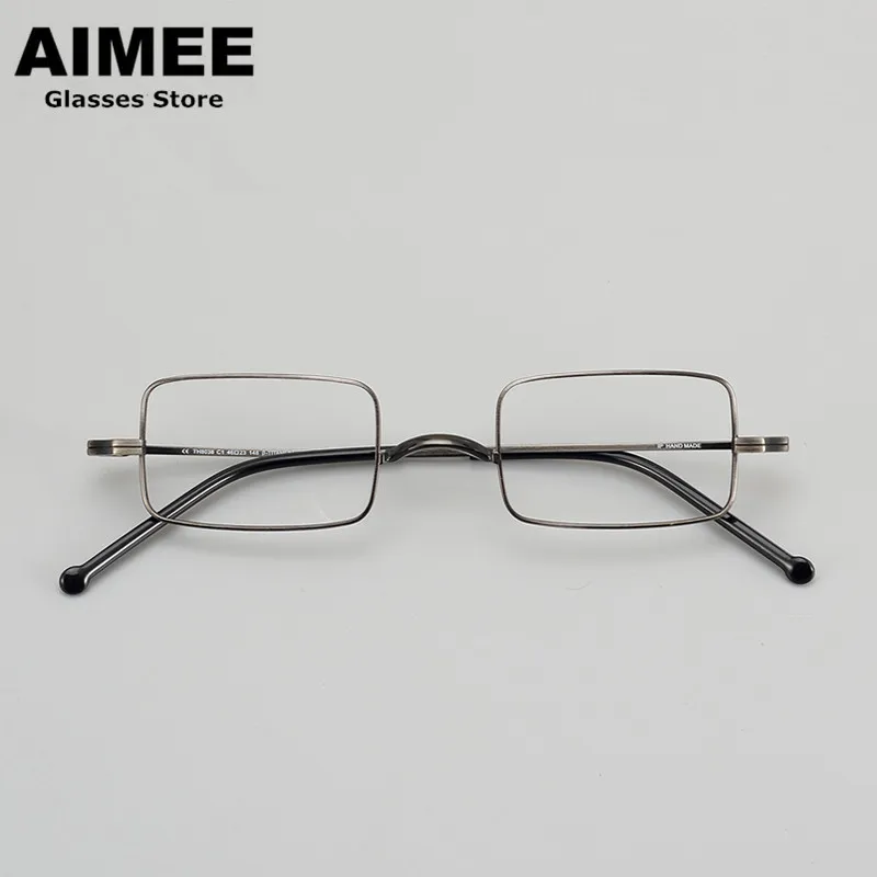 Japanese Pure Titanium Ultralight Glasses Frame Classic Small Square Men Women Prescription Eyeglasses Optic Blue Ray Lens Gafas