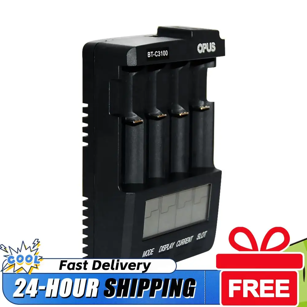 OPUS BT-C3100 V2.2 Multi-functional 4 Slots Smart Battery Charger EU US UK Plug