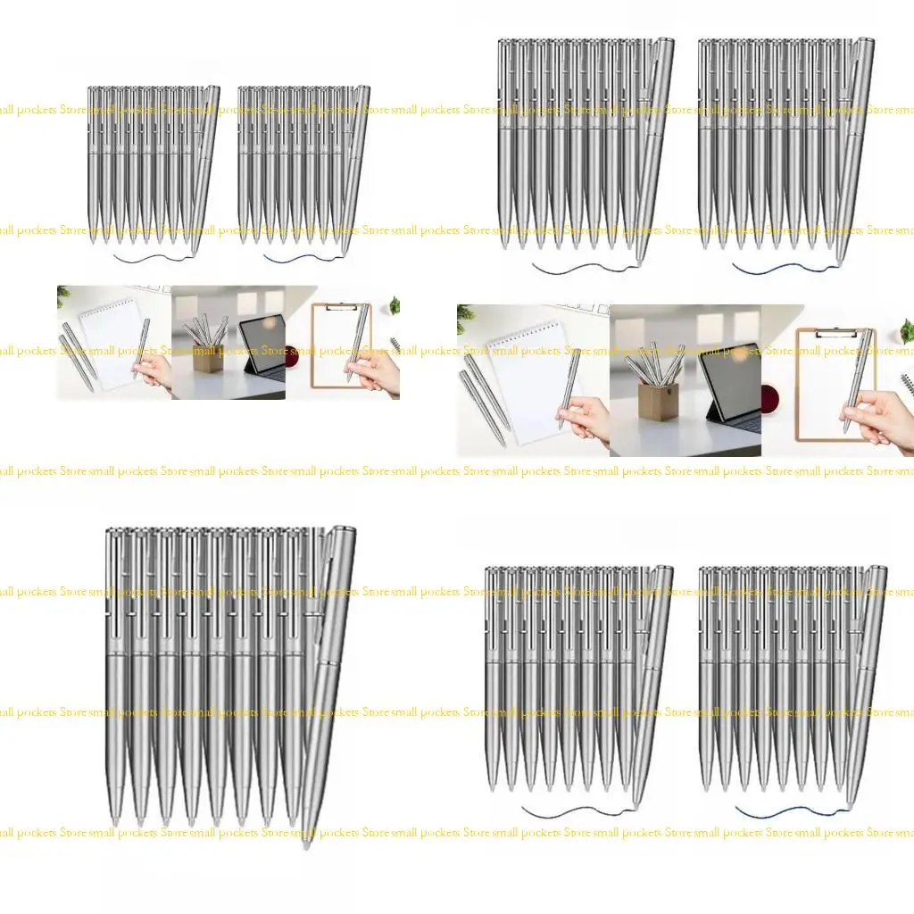 

R1WD 10pcs Metal Ballpoint Pen Offic