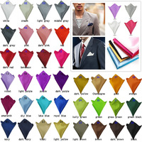 Luxury Men's Handkerchief Solid Color White Black Red Hankies Polyester Hanky Business Pocket Square Chest Towel 22*22CM