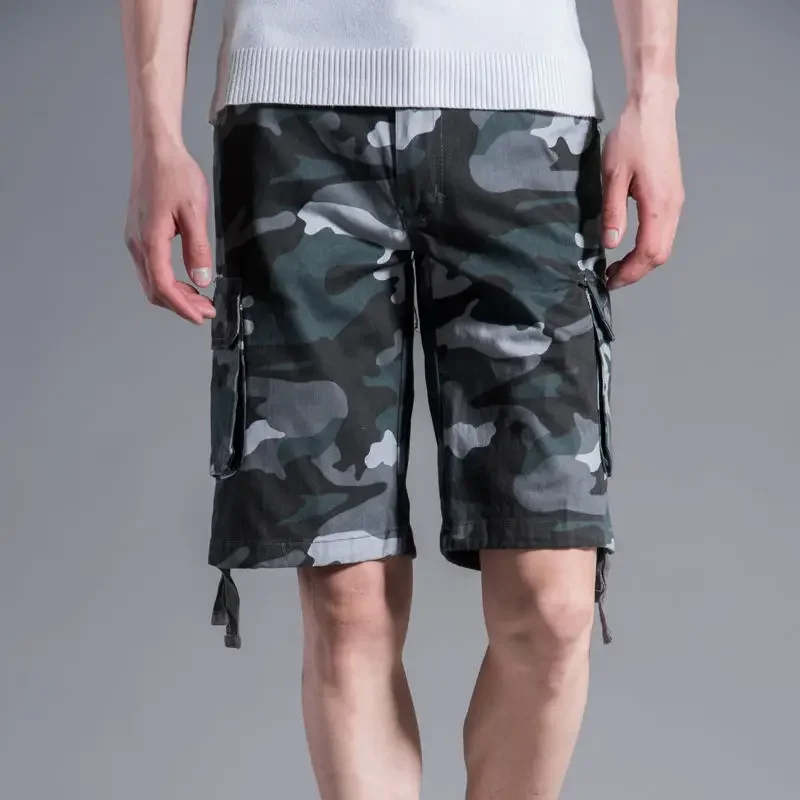 Solomon-Short Cargo Décontracté pour Homme, Baggy Militaire, Vintage, Poches, dehors de Plein Air, Pantalon Court, B219, Été