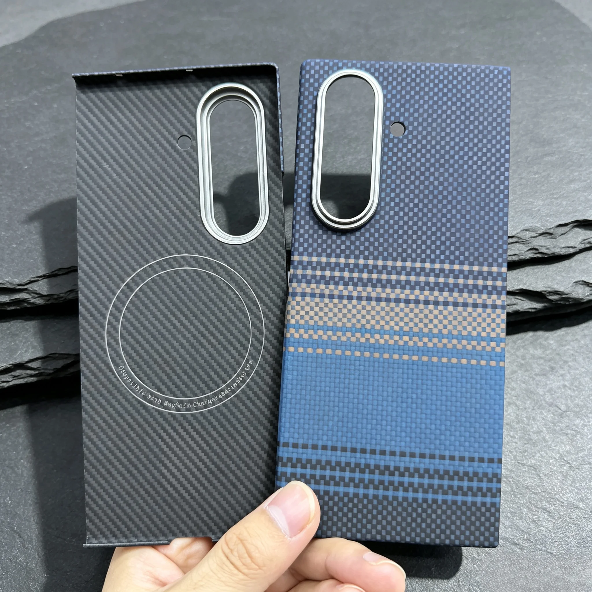 Real Aramid Carbon Fiber Kevlar Bare-Metal Feel Mganetic Case For Samsung Z Fold 8 Ultra 7 For Magsafe Charging Anti-drop Cover