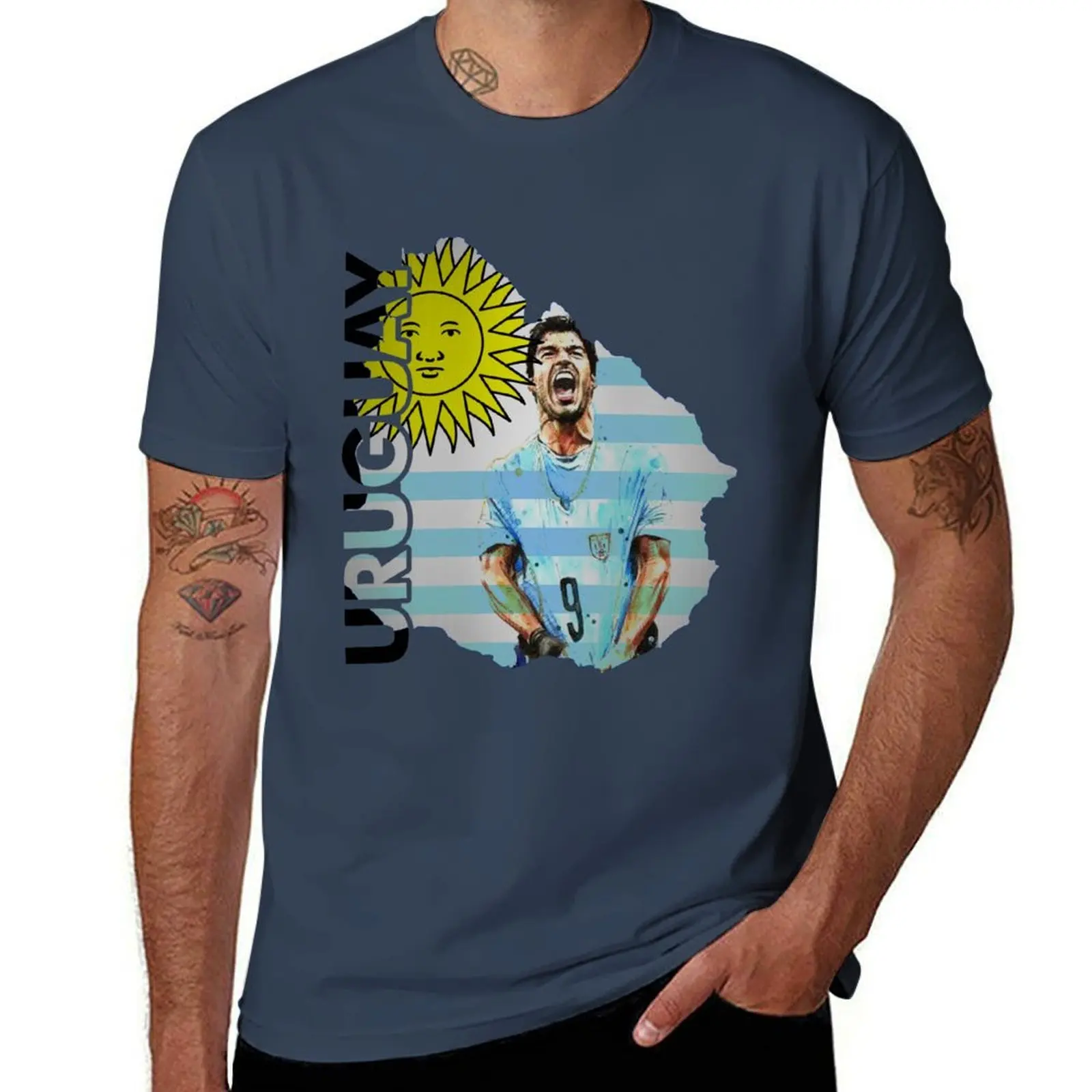 Equipo de fútbol uruguáano, camiseta de Luis Suarez Uruguay, camisetas para hombre, camisetas de marca de lujo de alta calidad para hombre, camiseta blanca